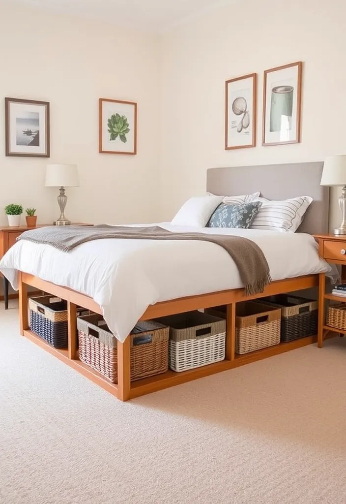 24 Cozy Apartment Bedroom Ideas That'll Make You Want to Snuggle Right In! - 18. Utilize Space with Storage Solutions