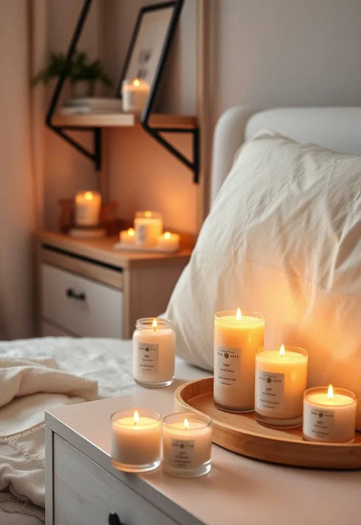 24 Cozy Apartment Bedroom Ideas That'll Make You Want to Snuggle Right In! - 19. Scented Candles for Atmosphere