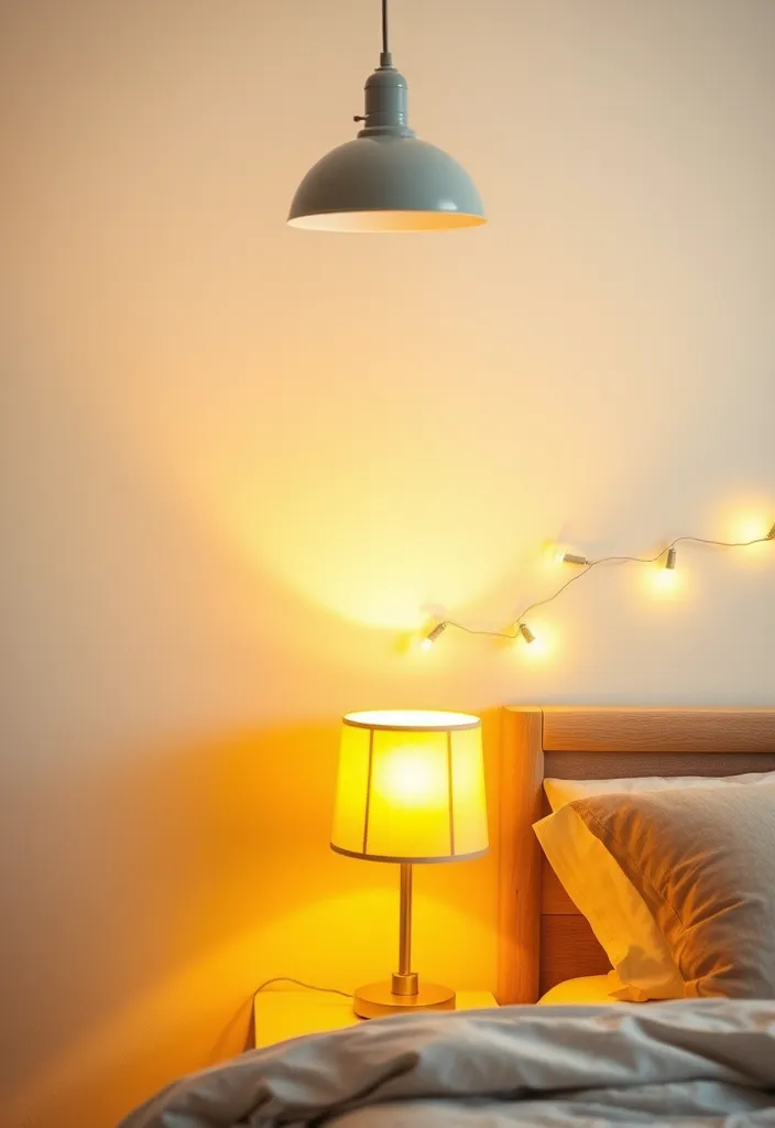 24 Cozy Apartment Bedroom Ideas That'll Make You Want to Snuggle Right In! - 2. Warm Lighting Fixtures