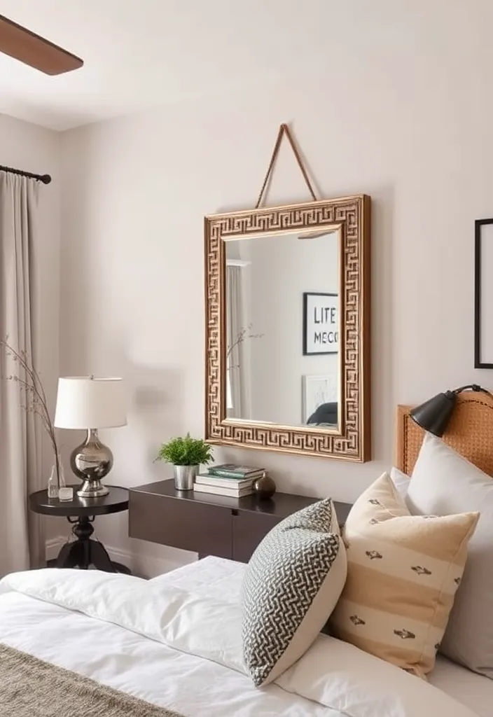 24 Cozy Apartment Bedroom Ideas That'll Make You Want to Snuggle Right In! - 22. Use Mirrors for Light and Space