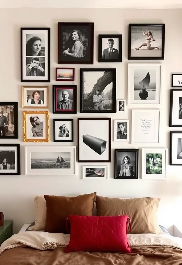 24 Cozy Apartment Bedroom Ideas That'll Make You Want to Snuggle Right In! - 5. Personalized Wall Art
