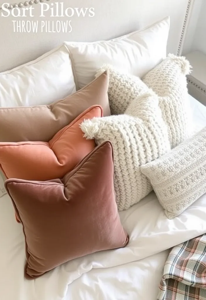 24 Cozy Apartment Bedroom Ideas That'll Make You Want to Snuggle Right In! - 9. Cozy Throw Pillows