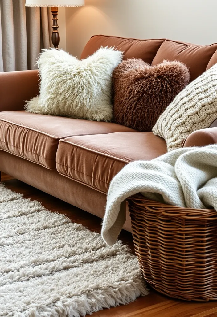 24 Cozy Living Room Design Ideas That Will Warm Your Heart! - 1. Layered Textures for Ultimate Comfort