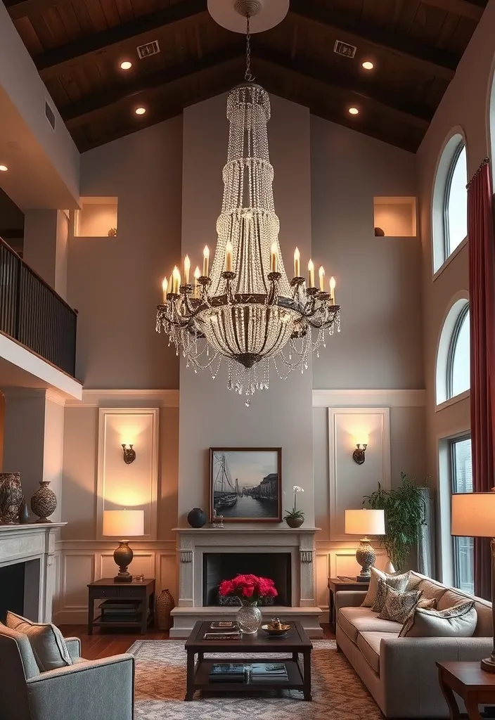 24 Cozy Living Room Design Ideas That Will Warm Your Heart! - 10. Statement Lighting Fixtures