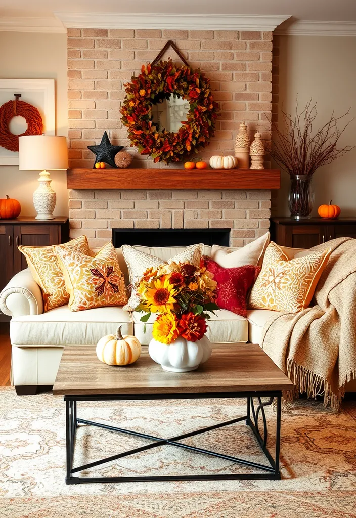 24 Cozy Living Room Design Ideas That Will Warm Your Heart! - 14. Seasonal Decor for a Cozy Touch