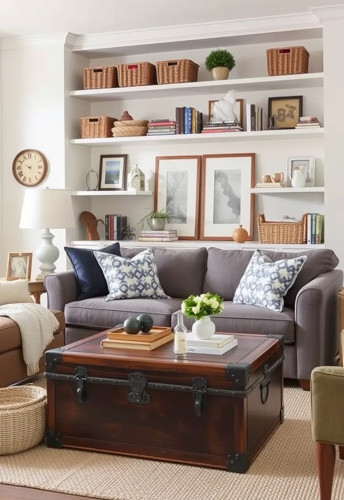 24 Cozy Living Room Design Ideas That Will Warm Your Heart! - 15. Stylish Storage Solutions
