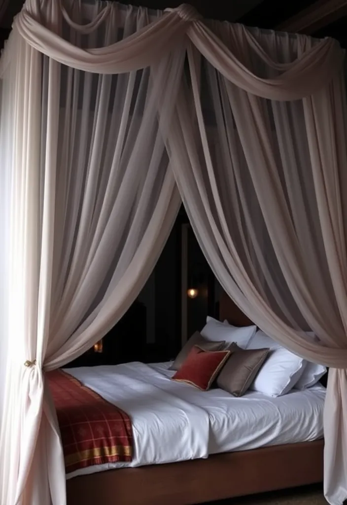 24 Dark Elegant Bedroom Ideas That'll Transform Your Space into a Luxurious Retreat! - 10. Elegant Canopy Beds