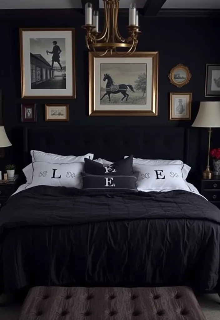 24 Dark Elegant Bedroom Ideas That'll Transform Your Space into a Luxurious Retreat! - 19. Personalized Touches