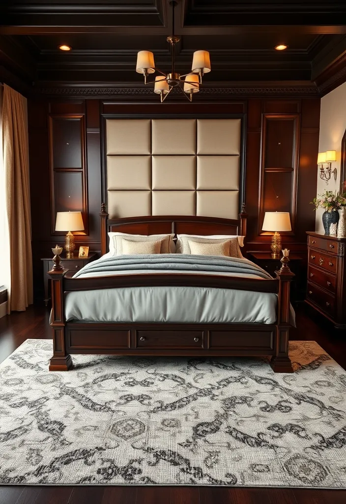 24 Dark Elegant Bedroom Ideas That'll Transform Your Space into a Luxurious Retreat! - 3. Dark Wood Elegance