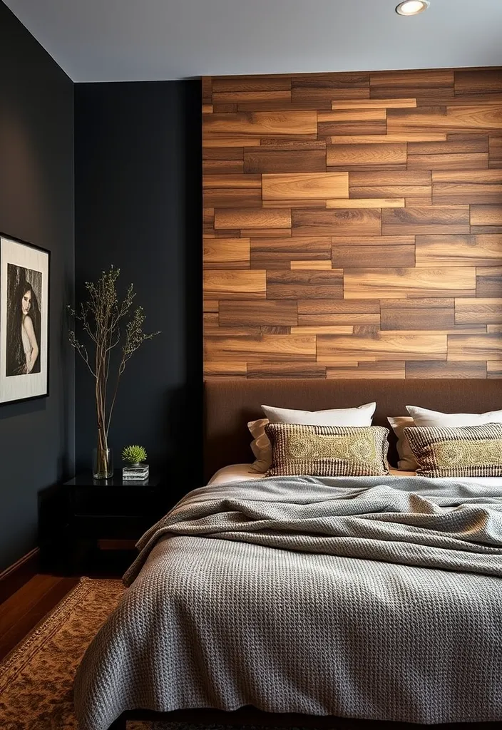 24 Dark Elegant Bedroom Ideas That'll Transform Your Space into a Luxurious Retreat! - 7. Textured Wall Treatments