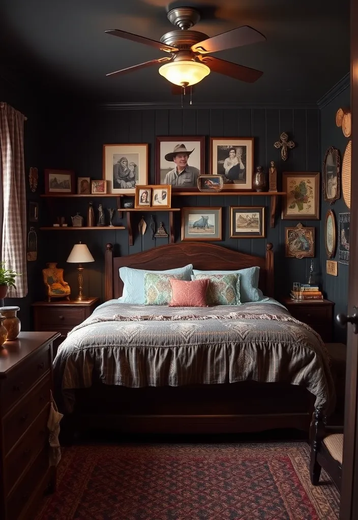24 Dark Western Bedroom Ideas That’ll Make You Feel Like You’re in a Movie! - 15. Personal Touches