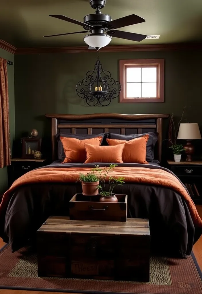 24 Dark Western Bedroom Ideas That’ll Make You Feel Like You’re in a Movie! - 4. Earthy Color Palette