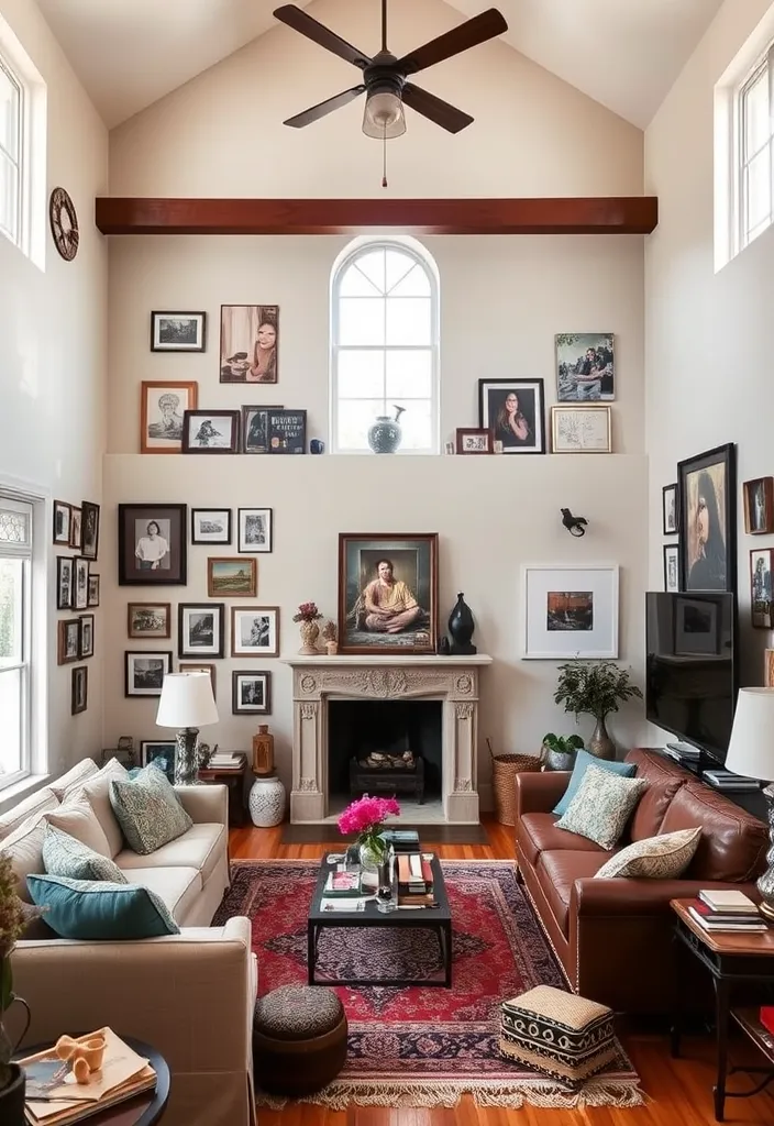 24 Double Height Living Room Ideas That'll Make You Want to Redecorate Immediately! - 24. Personal Touches