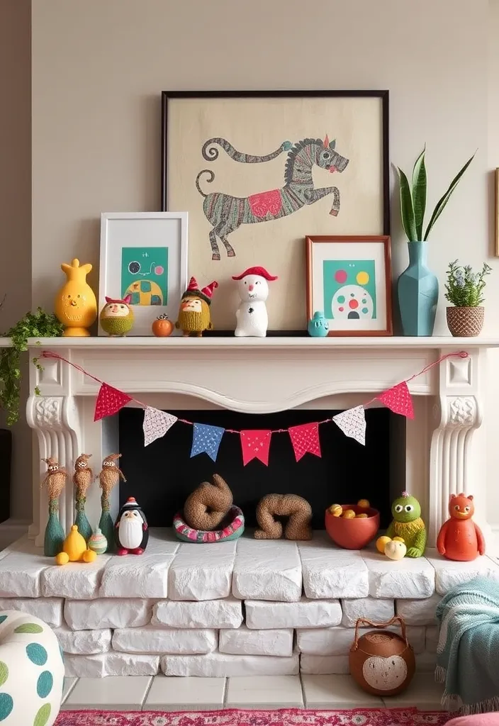 24 Living Room Mantle Decor Ideas That'll Transform Your Space! - 11. Whimsical Touches
