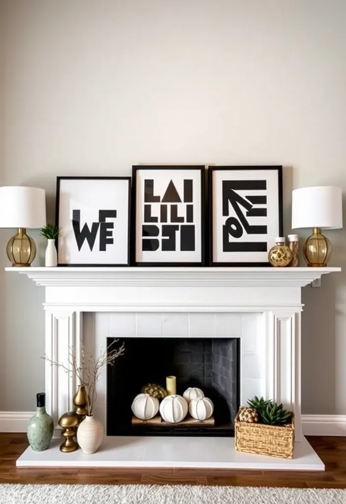24 Living Room Mantle Decor Ideas That'll Transform Your Space! - 16. Bold Typography