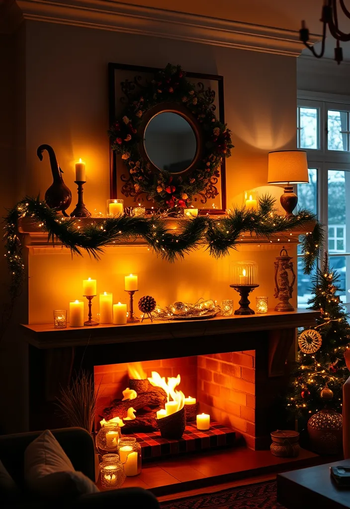 24 Living Room Mantle Decor Ideas That'll Transform Your Space! - 19. Layered Lighting
