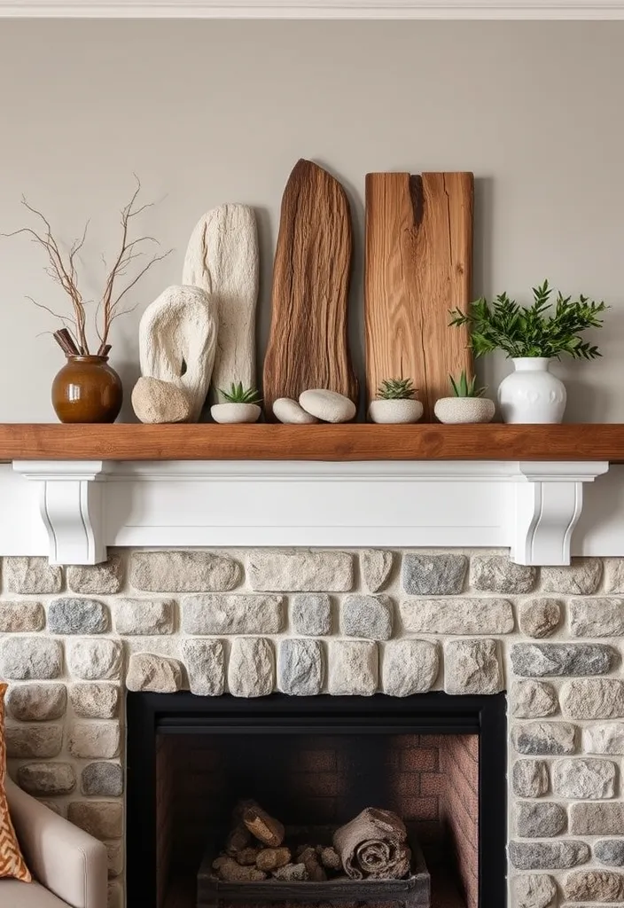 24 Living Room Mantle Decor Ideas That'll Transform Your Space! - 6. Natural Elements