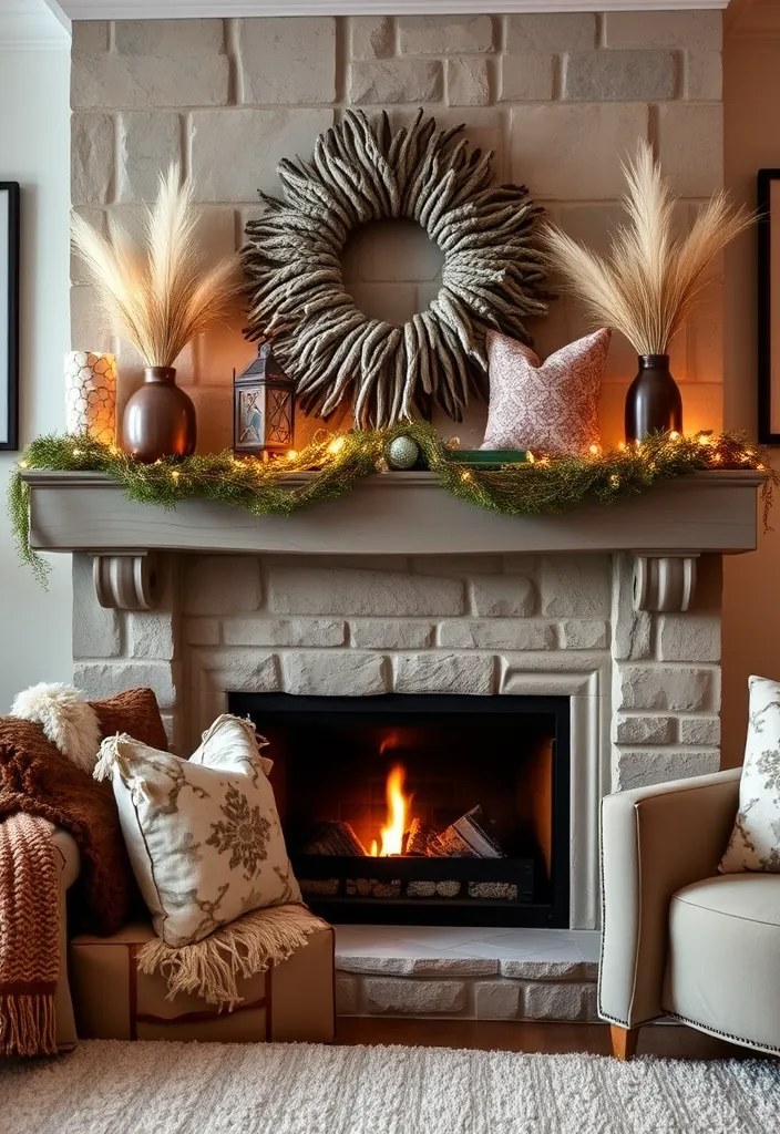 24 Living Room Mantle Decor Ideas That'll Transform Your Space! - 8. Cozy Textiles