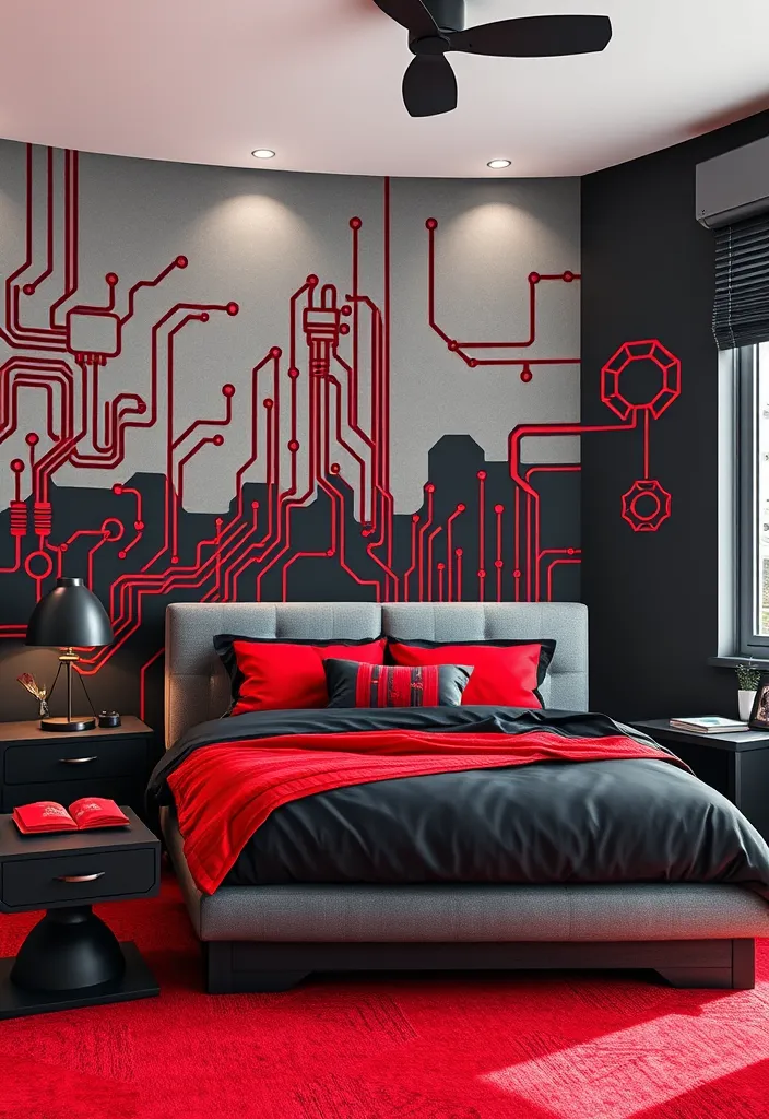 24 Minecraft Bedroom Ideas That'll Transform Your Space into a Gamer’s Paradise! - 12. Redstone Realm