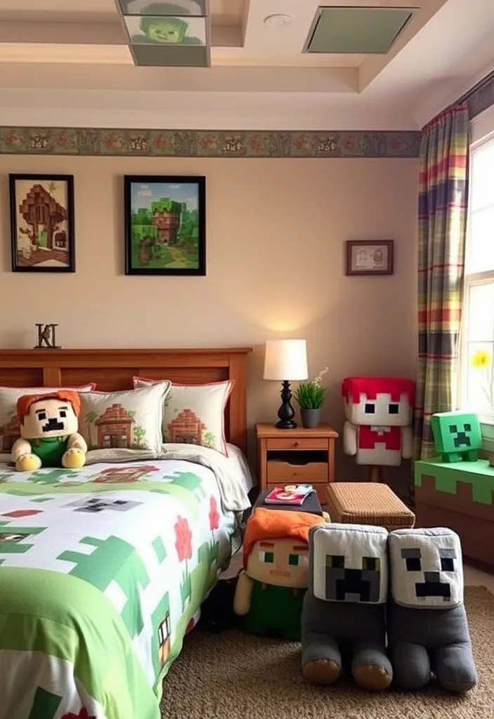 24 Minecraft Bedroom Ideas That'll Transform Your Space into a Gamer’s Paradise! - 14. Villager Vibe