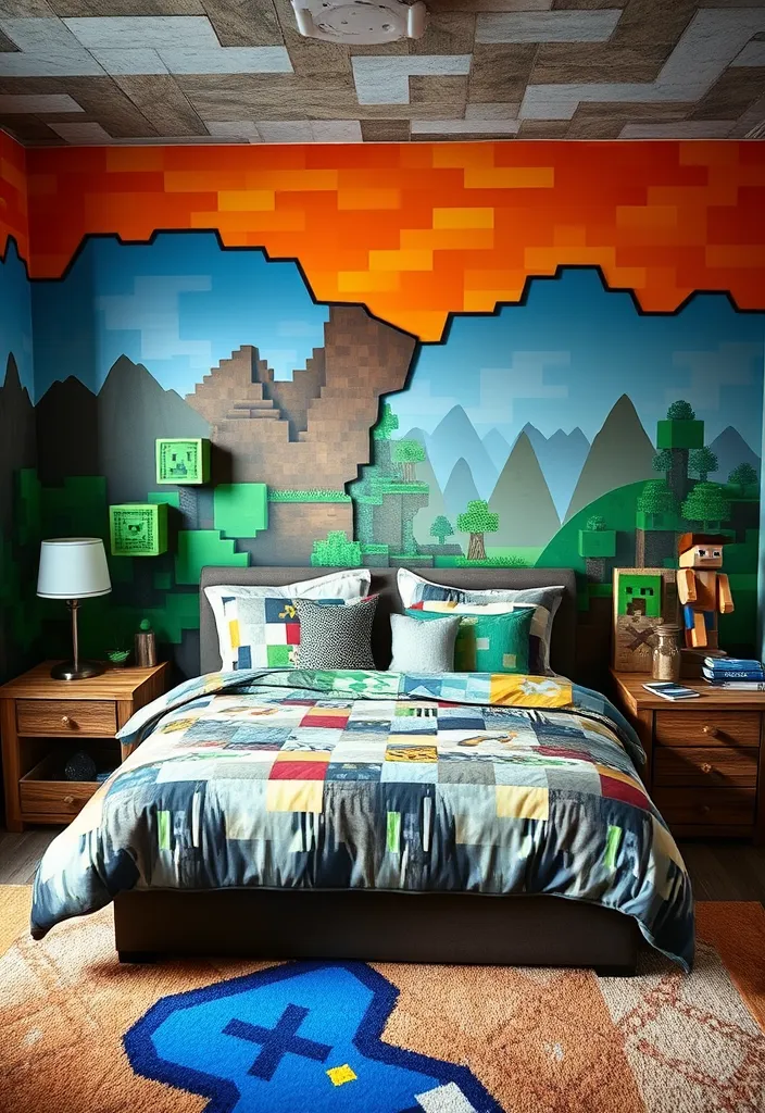 24 Minecraft Bedroom Ideas That'll Transform Your Space into a Gamer’s Paradise! - 4. Biome Bliss