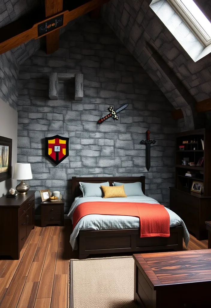 24 Minecraft Bedroom Ideas That'll Transform Your Space into a Gamer’s Paradise! - 9. Fortress Fantasy