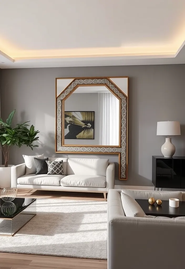 24 Modern Living Room Decor Ideas That'll Make You Rethink Your Space! - 17. Use Mirrors to Create Space