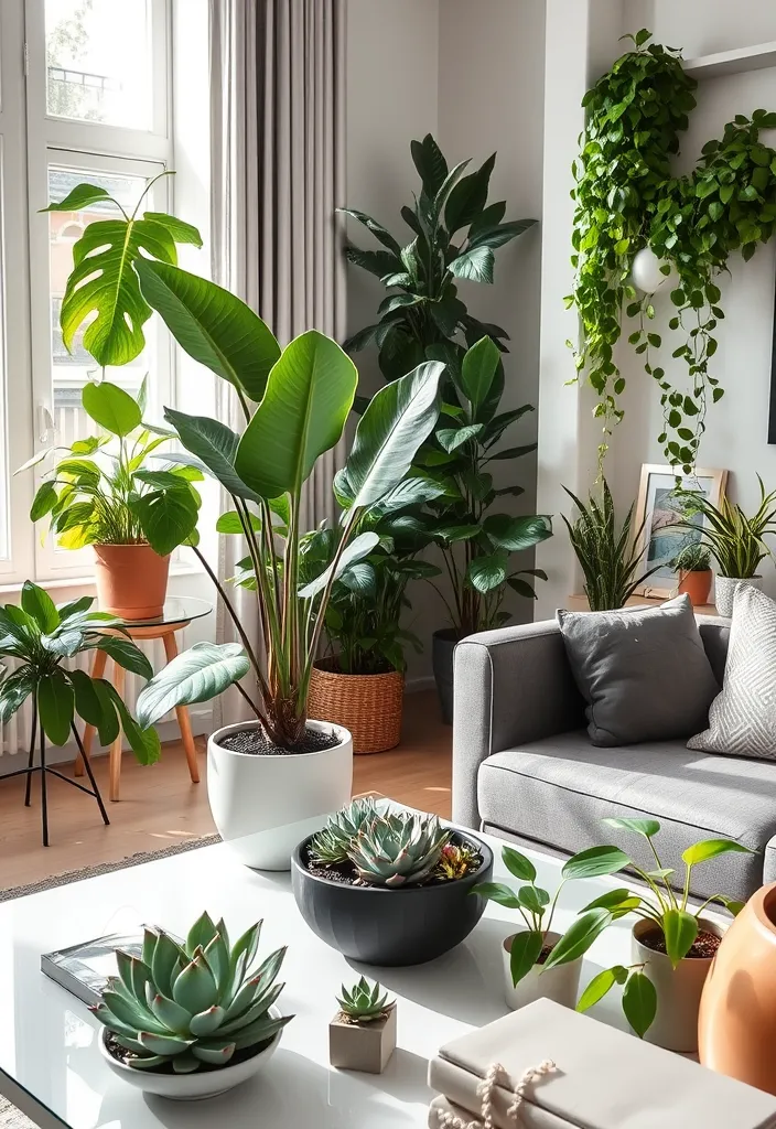 24 Modern Living Room Decor Ideas That'll Make You Rethink Your Space! - 4. Incorporate Indoor Plants