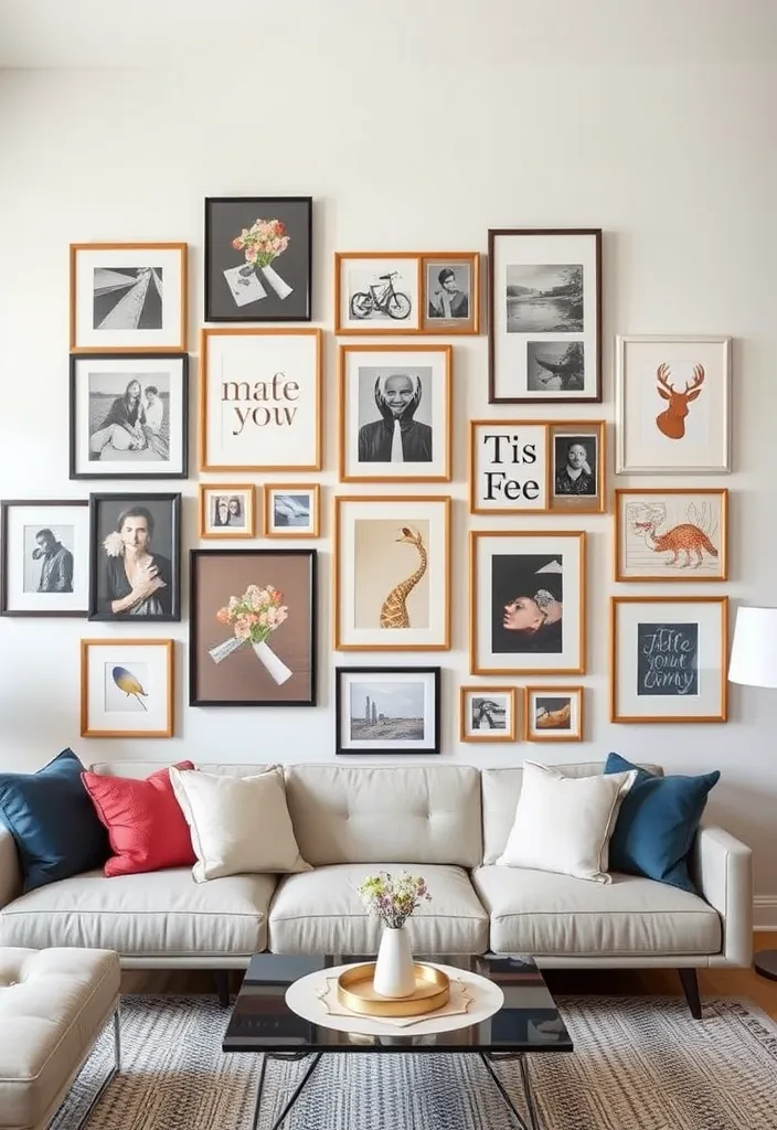 24 Modern Living Room Decor Ideas That'll Make You Rethink Your Space! - 7. Artistic Wall Decor
