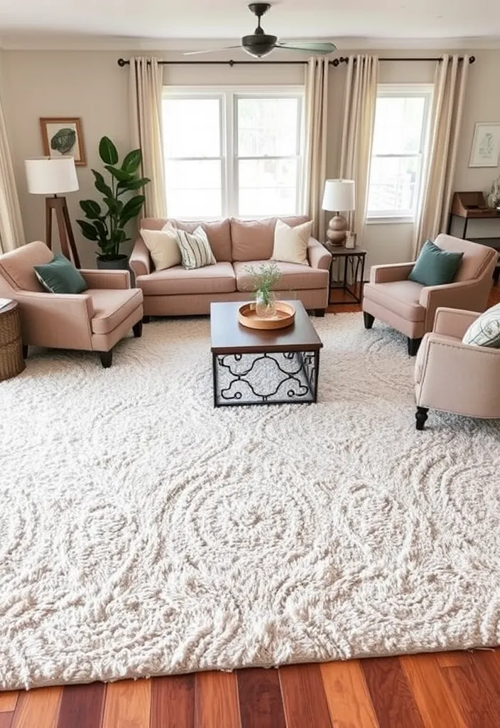 24 Modern Living Room Decor Ideas That'll Make You Rethink Your Space! - 8. Area Rugs to Define Spaces