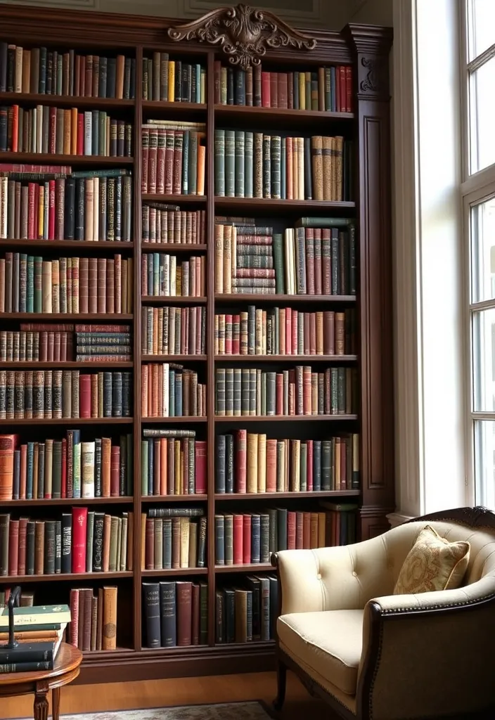 24 Old Money Bedroom Ideas That'll Make You Feel Like Royalty! - 14. Classic Bookshelves: Display Your Collection