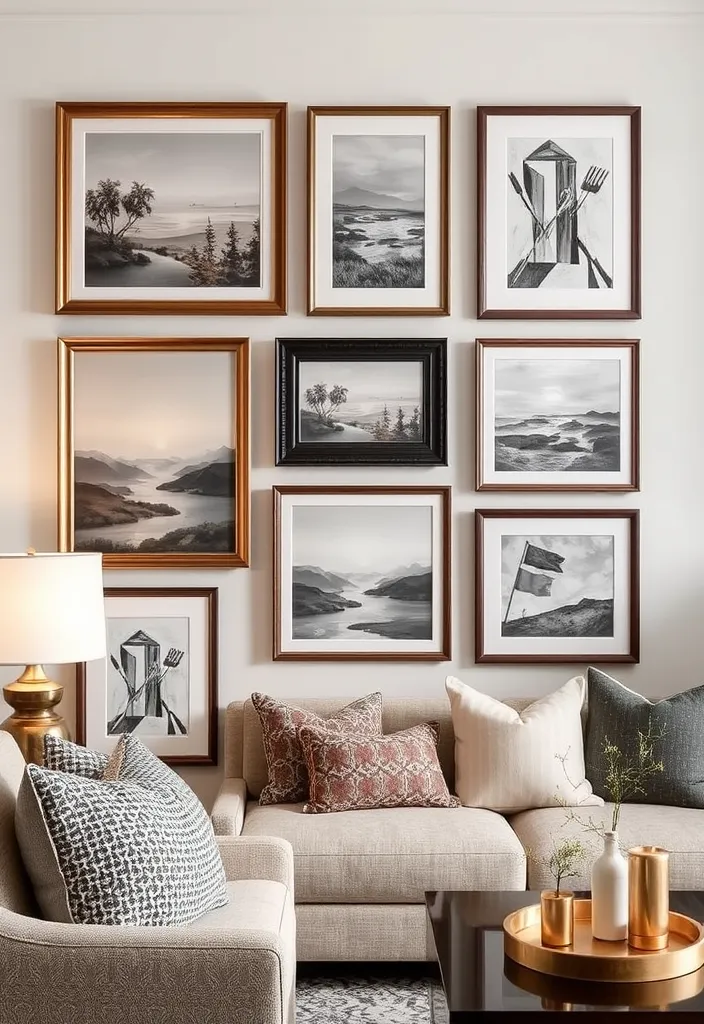 24 Old Money Bedroom Ideas That'll Make You Feel Like Royalty! - 19. Elegant Wall Art: Personalize Your Space