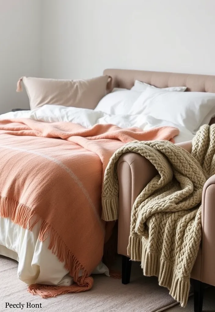 24 Old Money Bedroom Ideas That'll Make You Feel Like Royalty! - 24. Cozy Throws: Layering for Warmth