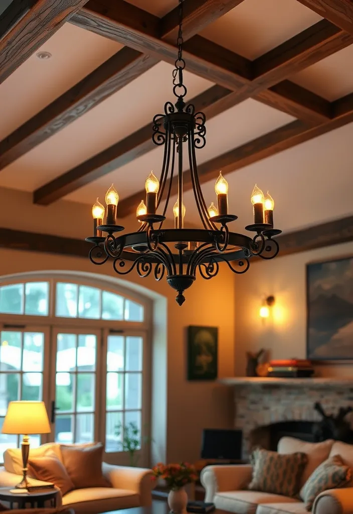 24 Rustic French Country Living Room Ideas That'll Make You Say 'I Need This in My Home!' - 10. Rustic Lighting Fixtures