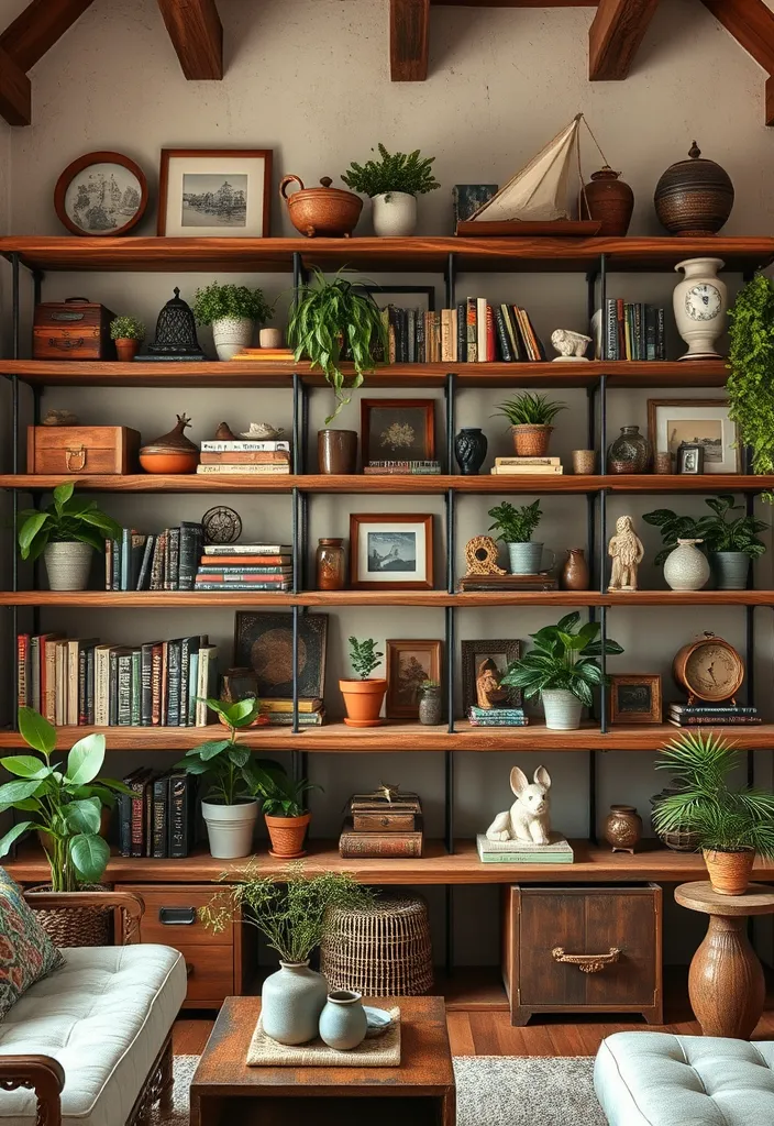 24 Rustic French Country Living Room Ideas That'll Make You Say 'I Need This in My Home!' - 11. Open Shelving Displays