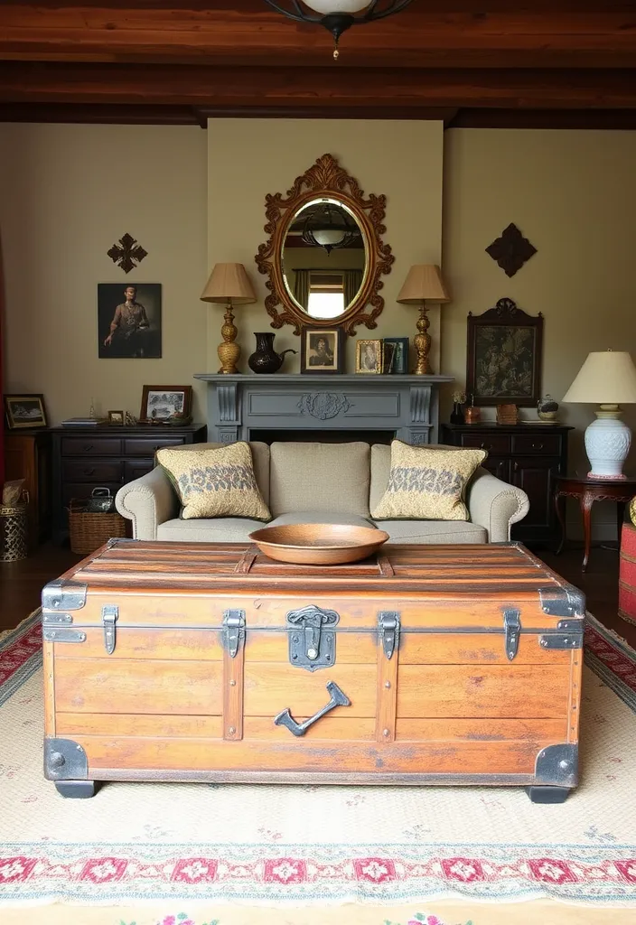 24 Rustic French Country Living Room Ideas That'll Make You Say 'I Need This in My Home!' - 5. Antique Accents