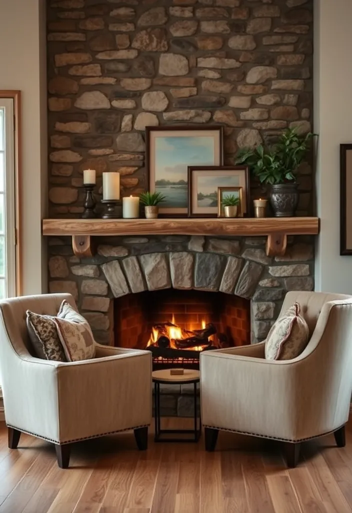 24 Rustic French Country Living Room Ideas That'll Make You Say 'I Need This in My Home!' - 6. Cozy Fireplace Nook