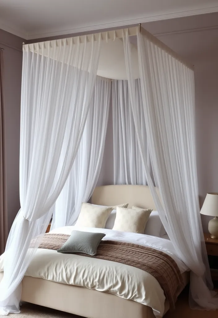 25 Best Clean Bedroom Ideas That'll Transform Your Space into a Serene Oasis! - 21. Create a Dreamy Canopy Bed