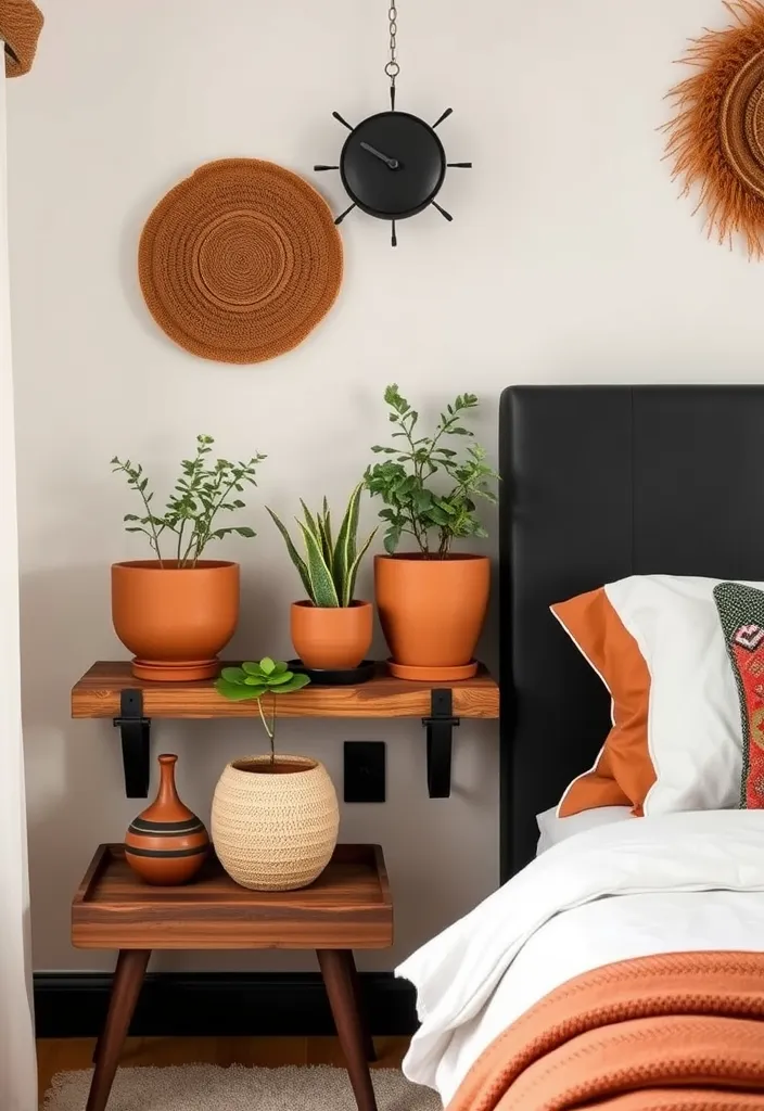 25 Black and Rust Bedroom Ideas That'll Transform Your Space into a Cozy Retreat! - 14. Earthy Decor Accents