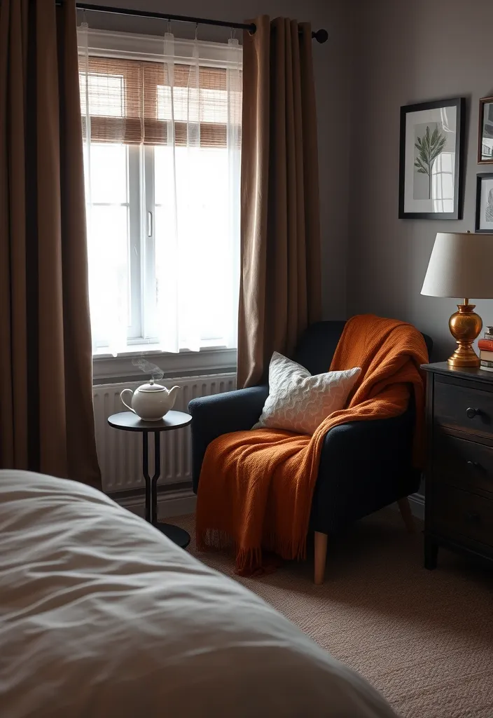 25 Black and Rust Bedroom Ideas That'll Transform Your Space into a Cozy Retreat! - 9. Cozy Reading Nook