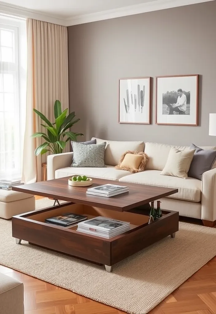 25 Comfy Cozy Living Room Ideas That'll Make You Never Want to Leave! - 10. Multi-functional Furniture