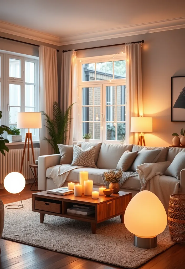 25 Comfy Cozy Living Room Ideas That'll Make You Never Want to Leave! - 4. Cozy Lighting