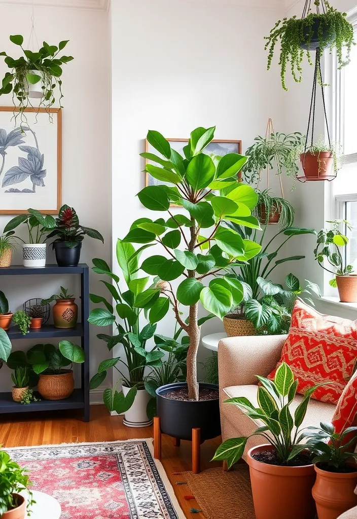 25 Comfy Cozy Living Room Ideas That'll Make You Never Want to Leave! - 6. Greenery Galore
