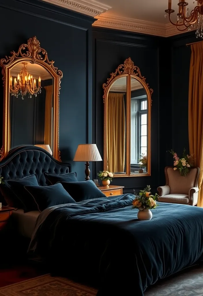 25 Dark Romantic Bedroom Ideas That Will Set the Mood for Love! - 1. Enveloping Dark Walls