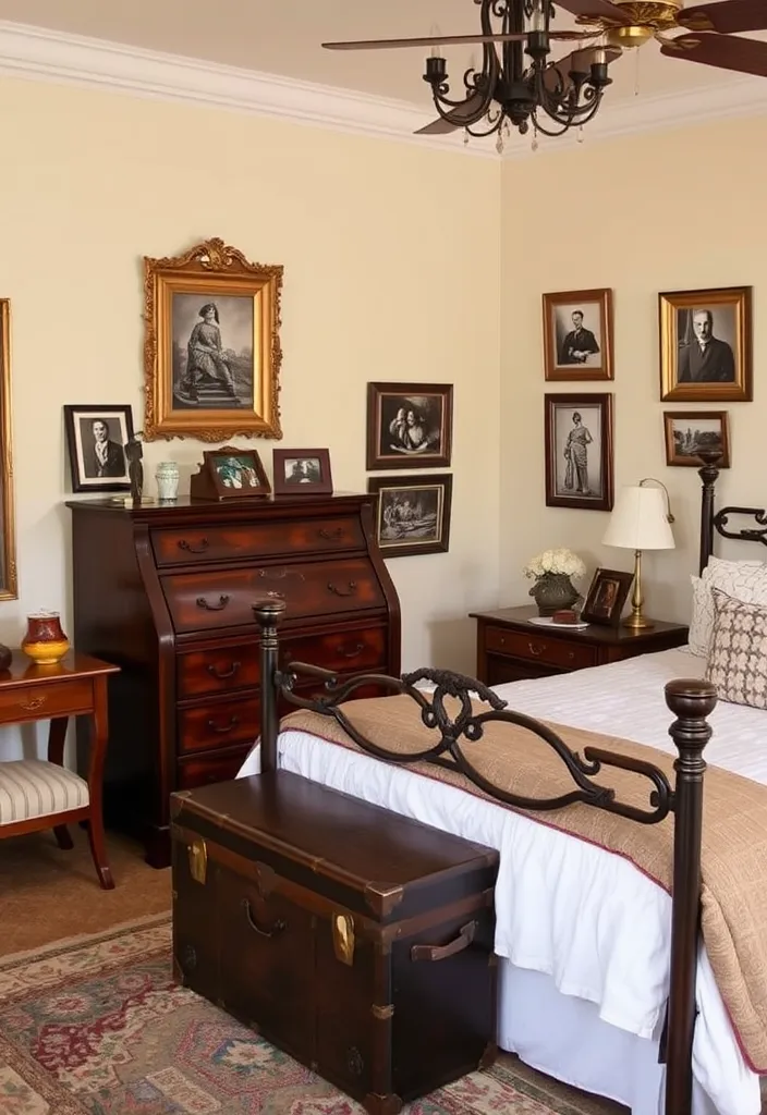 25 Dark Romantic Bedroom Ideas That Will Set the Mood for Love! - 5. Vintage Accents