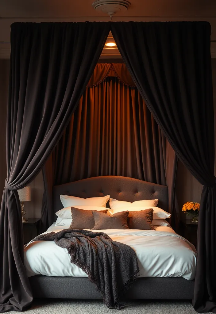 25 Dark Romantic Bedroom Ideas That Will Set the Mood for Love! - 6. Canopy Beds
