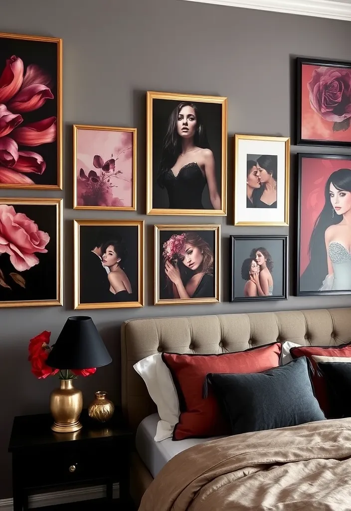 25 Dark Romantic Bedroom Ideas That Will Set the Mood for Love! - 7. Romantic Artwork