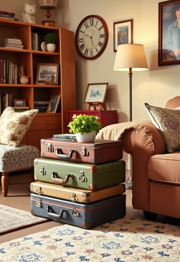 25 Enchanting Whimsical Room Ideas That Will Spark Your Imagination! - 19. Vintage Suitcase Decor