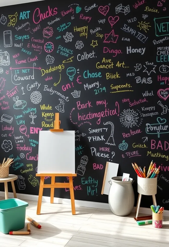 25 Enchanting Whimsical Room Ideas That Will Spark Your Imagination! - 7. Colorful Chalkboard Walls