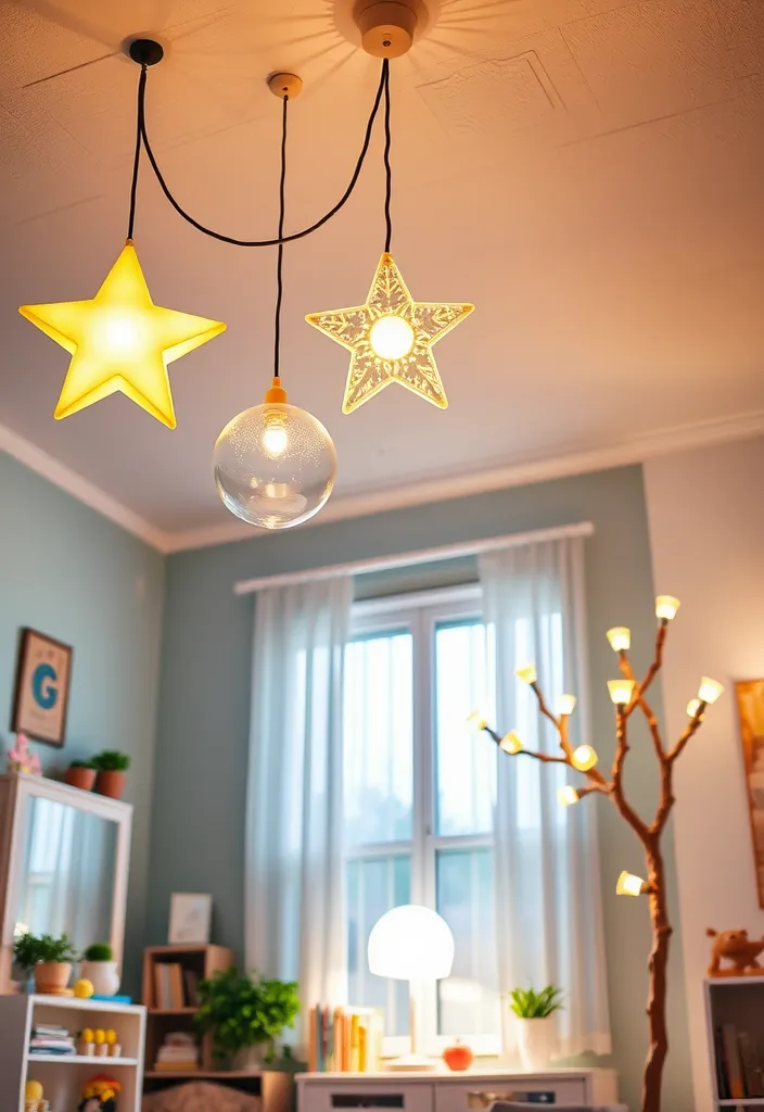 25 Enchanting Whimsical Room Ideas That Will Spark Your Imagination! - 9. Playful Lighting Fixtures